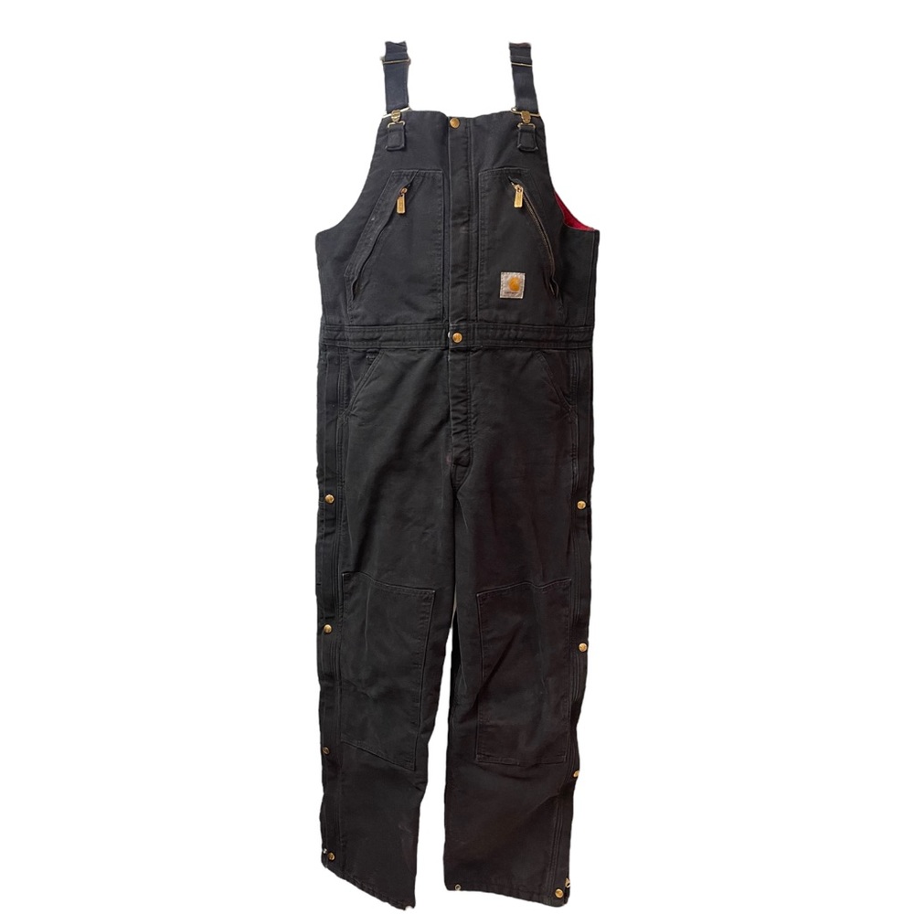 Vintage CARHARTT Black Double Knee Insulated Overalls Men’s 36x34